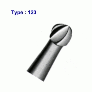HM SQ Fräser Typ 123, Kugel  Ø  0,80 mm, Schaft Ø 2,35 mm, 6 Stück
