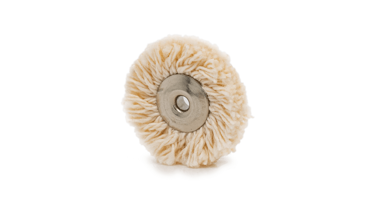 Buff, fine cotton thread, white, Ø 22 mm, thick, unmounted