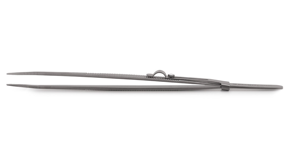 Pincet vorm XLR1, met vergrendeling, brede punten met groeven en slag, lengte 160 mm