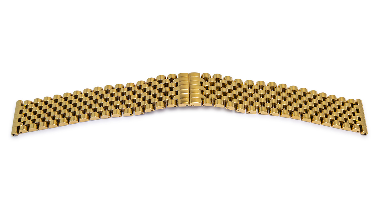 Brazalete metálico, acero inoxidable pulido, chapado en oro, asa 20 mm
