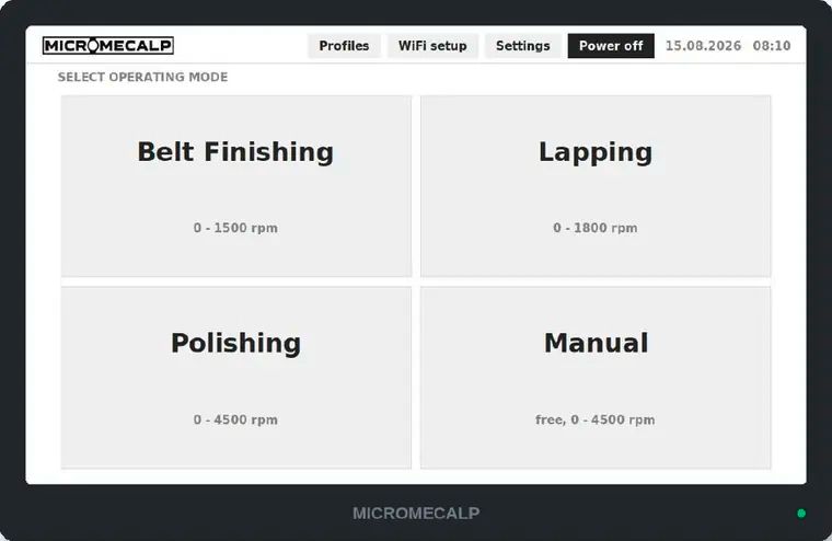 XPRO Touch – moduskeuze