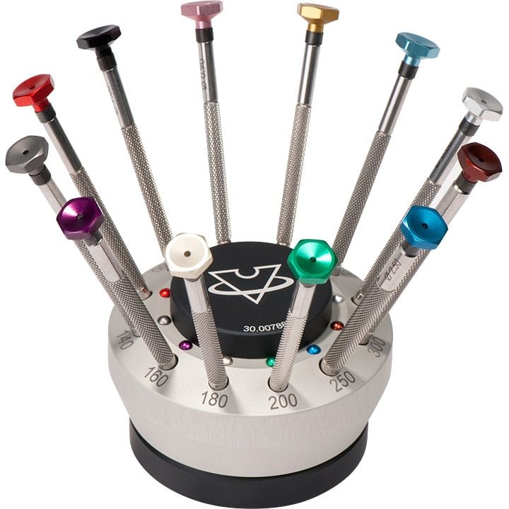 VOH Screwdrivers Inox, 12piece on stand with spare blades made of