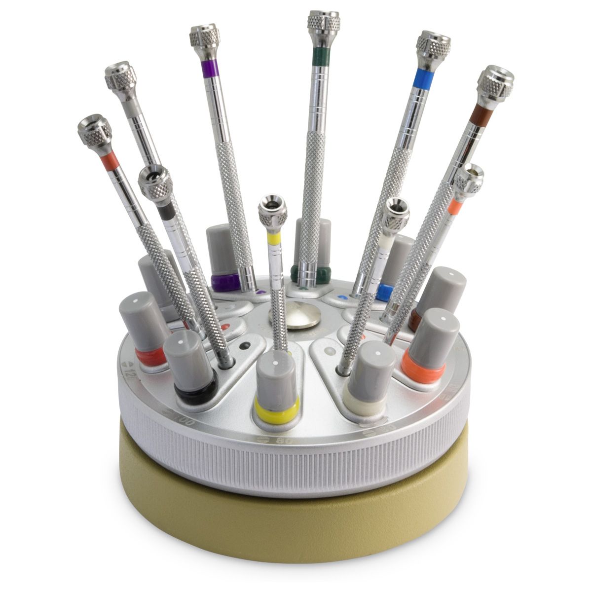 10 screwdrivers, 0,5 - 3 mm, rotatable base, with spare blades | 205950